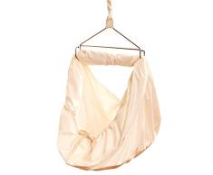 LaLeLu Federwiege | Babyhängematte (100% BIO-Baumwolle - Handmade - bis 15 kg - Creme) - ALLE EINZELTEILE ENTHALTEN