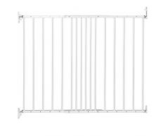 DOLLE Türschutzgitter | Treppenschutzgitter aus Metall | Farbe: Weiß | Breite: 62,5-106,8 cm | Schwenkbares Kindersicherheitsgitter mit Einhand-Sicherheitsverschluss | TÜV/GS geprüft | zum Schrauben