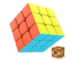 SPLAKS Zauberwürfel 3x3x3 magisch Würfel Speed Cube mit einstellbaren Dreheigenschaften-ohne Aufklebe Kinder Geschenk