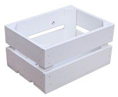 Kistenkolli Altes Land kleine geflammte Kiste Frieda Maße ca 30x22x16cm Weinkiste Aufbewahrungskiste Geschenkekiste Ablageregal (3er Set Frieda weiß)