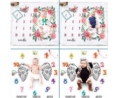 1 STÜCK Neugeborenes Baby Swaddle Kinderwagen Bettwäsche Wrap Fotografie Prop Monatliches Wachstum Foto Meilenstein Decke (Color : Flower)