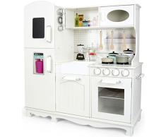 Leomark Holzküche Big Vintage Große Retro Küche aus Holz Kinderküche Spielküche Zubehör Kitchen Kinderspielküche Küchenspielzeug Spielzeug Küche aus Holz