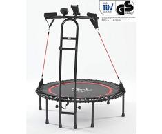 JOKA FIT NEU - die Trampolin-Innovation, Fitnesstrampolin 2.0, mit Sprungzähler, Widerstandsbänder, DVD, Handyhalterung. be fit with