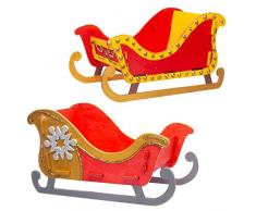 Baker Ross AT286 Schlitten aus Holz Bastelset Kinder (5 Stück) Basteln zu Weihnachten, Sortiert