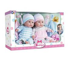 Berenguer Babypuppen - Zwillings - Set 38 cm mit Schlafaugen und Stoffkörper