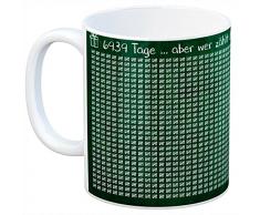 Tafel des Lebens - Tasse zum 19. Geburtstag - 6939 Tage gelebt Tasse Kaffeetasse Becher mug Teetasse Büro 19 Jahre alt Geschenkidee Geburtstagstasse Geburtstagsgeschenk Tafel Schule Kreide Schwamm