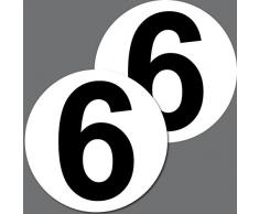 4 Stück Set Nummer 6 Startnummer Auto Motorrad Kart Gokart Roller Racing Bike Cross