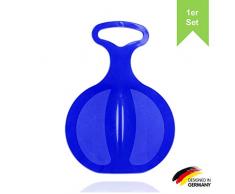 LILENO SPORTS Kinder Poporutscher zum Rodeln (1er Set blau) - Kunststoff Rutschteller für die ganze Familie - Schlitten Schneerutscher für unvergessliche Wintertage - auch für Erwachsene