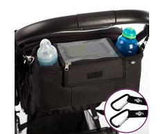 BTR Buggy und Kinderwagen Organizer, Exklusive Smartphone-Tasche und Handy Halter & wasserfester Regenschutz. PLUS 2 Kinderwagen Clips. Unverzichtbares Kinderwagen Zubehör. Perfektes Baby-Geschenk oder Baby-Dusche-Geschenk für ein neues Baby.