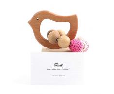 Mamimami Home Baby Beißring Natürliche Holz Beißring Pflege Häkeln Perlen Aus Holz Olivenöl Vogel Rassel Spielzeug Bio Baby Spielzeug