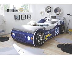 Wohnorama 90x200 Autobett inkl Beleuchtung Energy von Pol-Power Blau Glanz by