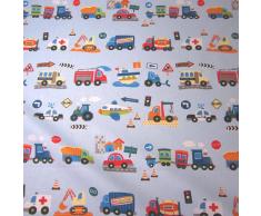 Stoff Meterware Baumwolle Kinderstoff Autos Feuerwehr Traktor Bagger