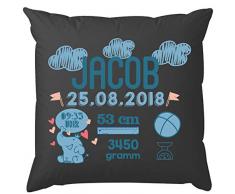 EZYshirt Personalisiertes Kissen als Glückwunsch zur Geburt | Geschenke zur Geburt | Babygeschenk für Jungen und Mädchen