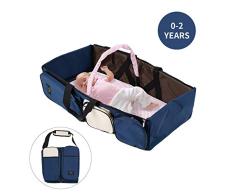 Locisne Tragbares Baby Reise Stubenwagen,zusammenklappbares Baby Wickeltasche Bett Multifunktionale Tragetasche mit Moskitonetz+Ernährungsflasche Isolierbeutel für 0-24 Monate