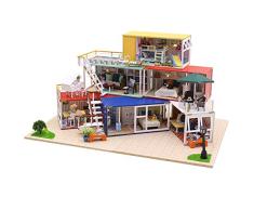 DIY Holzpuppenhaus Handwerk Miniatur Kit-Große Villa & Mini 3D Holzhaus Zimmer Handwerk Mit Möbeln, Festival