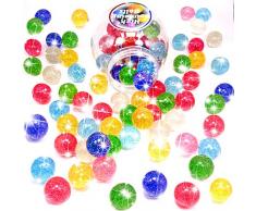 German Trendseller® 12 x Magische - Glitzer Flummi - Springbälle ┃ Mitgebsel ┃ Kindergeburtstag ┃ Extra Weich - für Super Sprung - Kraft ┃ 12 Flummis