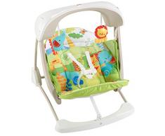 Mattel Fisher-Price CCN92 2 in 1 Babyschaukel im Regenwald Design, mit 6 Geschwindigkeitsstufen, 10 Melodien und 2 beruhigenden Naturgeräuschen