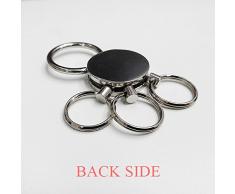 DIYthinker Schwarz Guten Rutsch ins Neue Jahr Big Dog 2018 Edelstahl-Metall-Schlüsselanhänger Ring-Auto Keychain Keyring Clip Geschenk