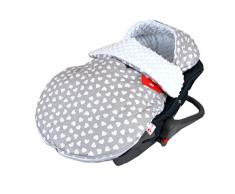 Fußsack SOMMERFUßSACK 90cm Minky Babyschale Kinderwagen Buggy Jogger (7. Weiß + Herzen)