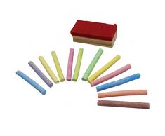 Land-Haus-Shop Tafelkreide mit Abwischer Bunte Wandtafelkreide Schule Kreide Malkreide 13tlg.