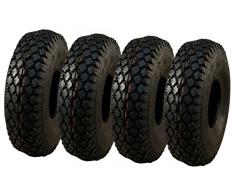 4x Reifen und Schläuche SUPERSTRONG für Tret GoKart 4.00-8 und 4.80/4.00-8 (400x100), extrem stabiler Reifenaufbau in 4 PR, sehr starkes Blockprofil, Tragkraft pro Reifen 265 kg, nahezu unzerstörbar
