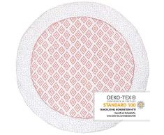 Premium Baby Krabbeldecke, Spieldecke, 100cm Groß, Weich Gepolstert, 100% Bio-Baumwolle, OEKO-TEX Zertifiziert, Hochwertige Verarbeitung, Ideal als Laufgittereinlage, Rauten Rosa von emma & noah