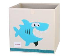 Cartoon Aufbewahrungswürfel Leinwand faltbare Spielzeug Aufbewahrungsbox für Kinder von ELLEMOI (Hai)