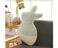 ZYYJG Kreativer Simulationskissensatz von Farben des Plüschtierspielzeugs Ultraweiche Daunenbaumwoll-Plüschschwan-Delfinelefant-Häschen-Seepferdchen-Seestern-förmige Kissendekoration Grünes Häschen