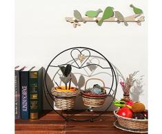 Healifty Holz Hakenleiste Garderobenleiste Kleiderhaken Kindergarderobe Wandhaken mit 4 Haken Vogelform für Küche Schlafzimmer Kinderzimmer Badezimmer(Grün)