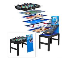 DEMA Multigame Spieltisch Spieletisch 14 in 1 Tischfußball Kicker Tischkicker Billard Basketball Hockey Tischtennis usw.