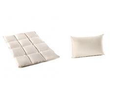 Kinder Set - 100% Natur Daunen Federn Bettdecke und Daunen Kissen_100x135 cm/ 40x60 m