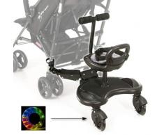 Board mit Sitz für Rollstühle mit Sitz Universelle Plattform für ältere Kinder Jeder Kinderwagen Das Neueste Modell Verfügt über Leuchtende LED-Räder mit Stoßdämpfung passend für jeden Kinderwagen.