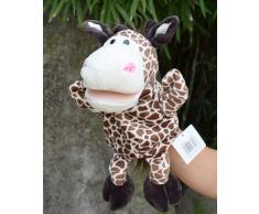 LIZHIOO Handpuppe Tier Marionette Handpuppen Weihnachten Handpuppe Theater Puppe Spielzeug Plüsch Geschichte sprechen Juguetes Lernhilfe lustiges Geschenk Kind ( Color : Giraffee , Height : 25cm )