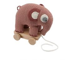 Sebra - Häkel-Nachziehtier - Fanto der Elefant - Baumwolle - blosso/rosa - 24 x 13 x 25 cm