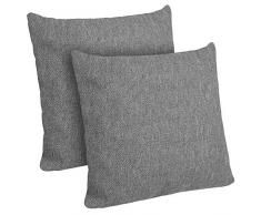 Selfitex 2er Set Sofakissen mit Füllung | Dekokissen mit Komfort-Polster-Bezug mit RV und Füllkissen | super flauschig und extra weich | im Doppelpack: 2X Größe 50x50 cm | Couchkissen (Grey)
