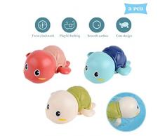 WELLXUNK 3 Stück Baby Badespielzeug, Pool Spielzeug Uhrwerk Schildkröte, BadSpielzeug Schildkröten, Baby Bade Badewann Spielzeug, Für Jungen und Mädchen, Badewanne, Wasserbecken