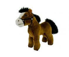 Teddys Rothenburg Kuscheltier Pferd Rob stehend 24 cm dunkelbraun mit schwarzer Mähne Plüschpferd