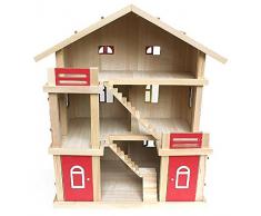 Riesengroßes Puppenhaus Holz 54x37x69cm mit Möbel und Puppen