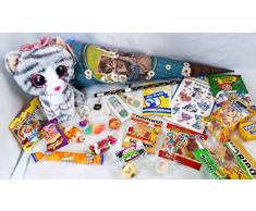 101630 gefüllte Schultüte Katze 35cm mit Plüschkatze Zuckertüte als Geschenk verpackt mit Schulsachen zum Schulanfang