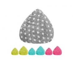 lifestyle4living Sitzsack für Kinder und Jugendliche, Grau mit Sternen, Plüsch Bezug | Pflegeleichter und bequemer Beanbag Fluffy L Liegesack 120l