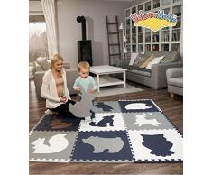 Hakuna Matte große Puzzlematte für Babys 1,8x1,8m – 9 XXL Platten 60x60cm mit Tieren – 20% dickere Spielmatte in Einer umweltfreundlichen Verpackung – schadstofffreie, geruchlose Krabbelmatte