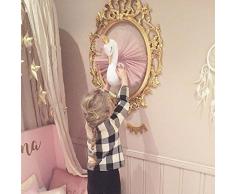 Odster – Cute Love 3D Golden Crown Plüsch Schwan Wand Kunst Hängen Schwan Plüsch Puppe Stofftier Tier Kopf Wand Deko für Kinder Mädchen Zimmer