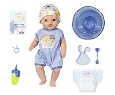 Zapf Creation 827338 BABY born Soft Touch Little Boy Puppe mit lebensechten Funktionen und viel Zubehör, weiche Soft-Touch-Oberfläche, 36 cm, blau