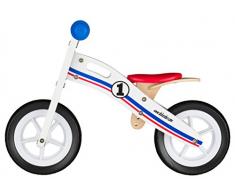 BIKESTAR Kinderlaufrad Lauflernrad Kinderrad für Jungen und Mädchen ab 2-3 Jahre | 10 Zoll Kinder Laufrad Holz | Weiß Blau Rot