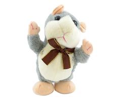 nean Laufender Plüschhamster Hamster Speedy mit Schleife und Aufnahme- & Wiedergabefunktion Grau