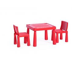 Sitzgruppe 1xTisch 2x Stühle robust Kindermöbel Set Sitzgarnitur Set Kinder Rot