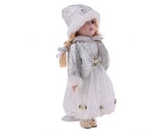 Baoblaze 30cm Mini Viktorianische Mädchen Porzellanpuppe Minipuppen mit Verstellbarer Metallständer Sammlerstück für Sammler - # D