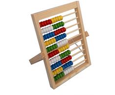 Rechenrahmen zum Aufstellen aus Holz 100 Kugeln (10x10)