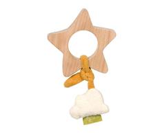 Sigikid Mädchen und Jungen, Holz-Greifling Stern - Green Collection, Babyspielzeug, empfohlen ab 0 Monaten, natur/gelb, 39090