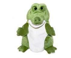 Bauer Spielwaren Theatrello Handpuppe Krokodil: Kuscheltier für Puppentheater und Lernspiele, waschbar, grün (11832)